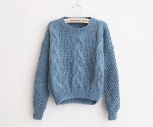 Women Sweaters Warm Pullover Jumpers Mohair Pullover Twist Pull Jumpers Autumn