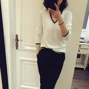 Wool Sweater Trendy Casual Europe Women V-Neck Lazy Pullover Sweater